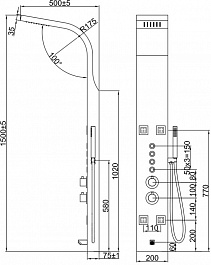 Denberg Душевая панель LT-202 с термостатом светлое дерево – фотография-3